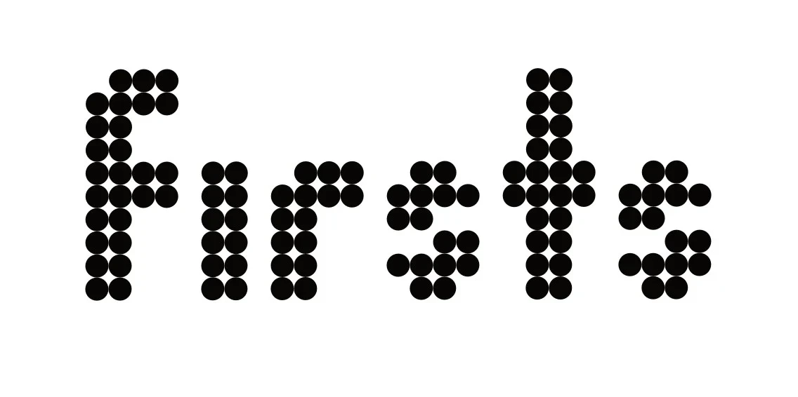 The Firsts modular typeface, built from a single repeated dot shape