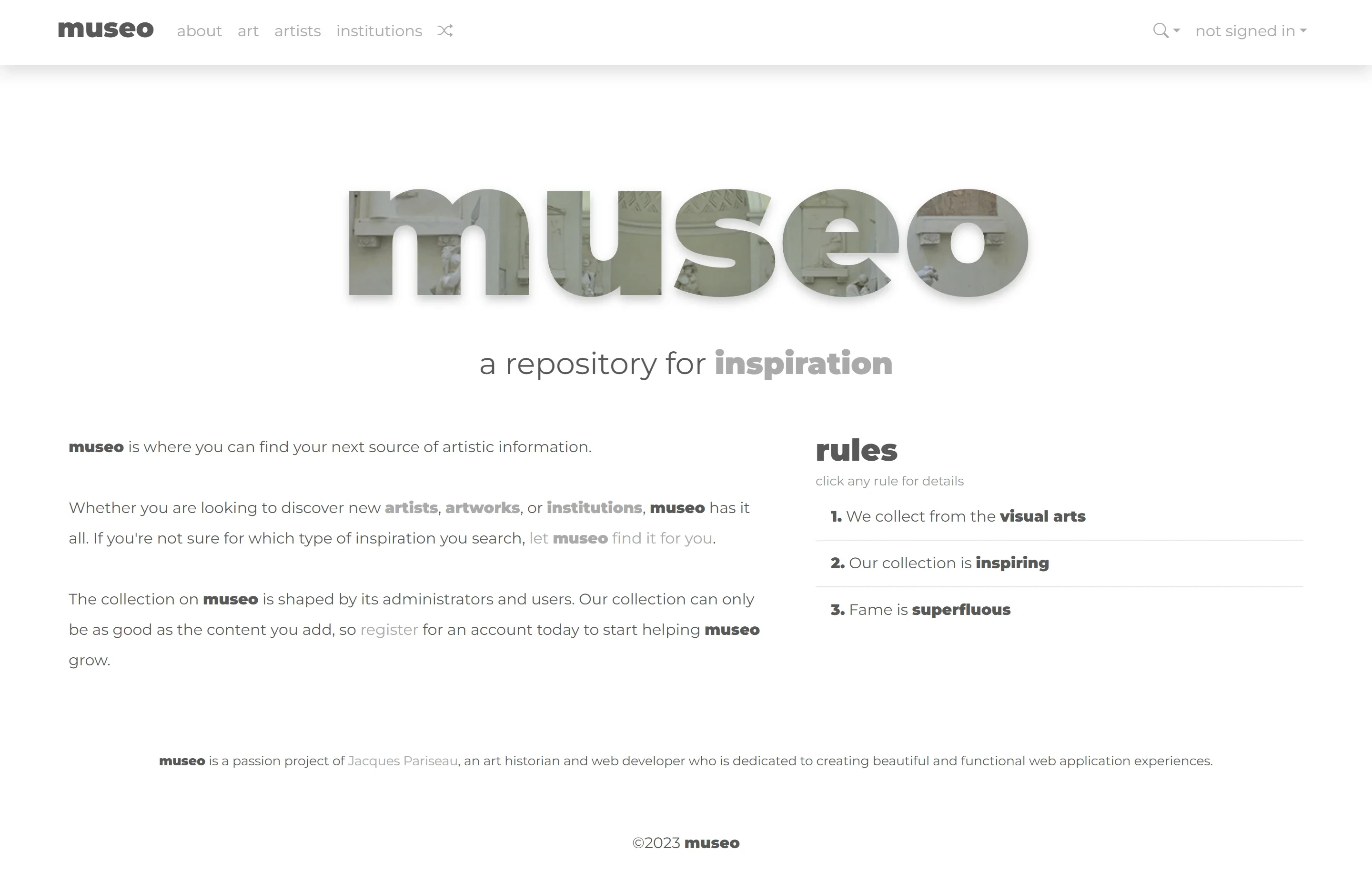 museo about page