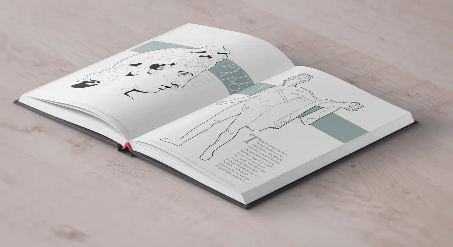 Hellas book mockup, interior spread